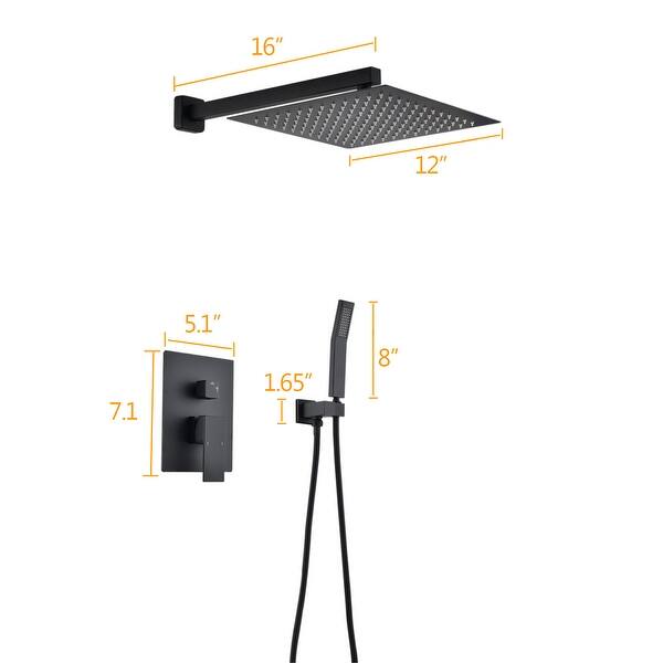 Topcraft 12" Rain Shower Head System Wall Mounted Bed Bath & Beyond